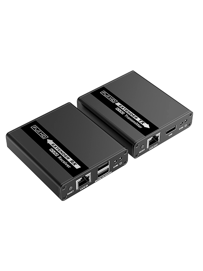 [LKV223KVM] SAXXON LKV223KVM - Kit Extensor KVM de Video HDMI y Puerto USB/ 1080P @ 60 Hz/ HDR/ Hasta 70 metros con Cat6/6A/7/ Cero latencia/ Loop HDMI en Transmisor/ Salida de audio/ Función EDID/