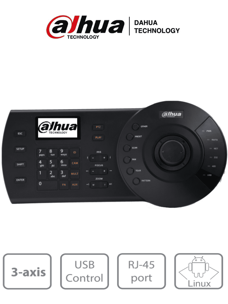 [DHI-NKB1000-E] DAHUA NKB1000-E - Teclado Controlador IP con Joystick para PTZs Analogicas e IP/ Control de DVRs y NVRs/ Pantalla LCD/ RJ-45/ RS232/ Pelco D & P/