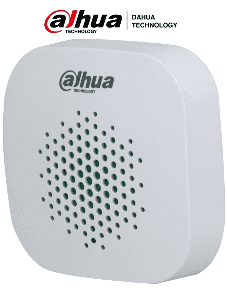 [DHI-ARA12-W2] DAHUA DHI-ARA12-W2 - Sirena inalámbrica para interior, Potencia 105 dB, 3 niveles de volumen, LED indicador, Alarma de batería baja, Medición de temperatura, App DMSS, Frecuencia 433 MHz, Tecnología: AirShield, Compatible con HUB 1.0 y HUB 2.0