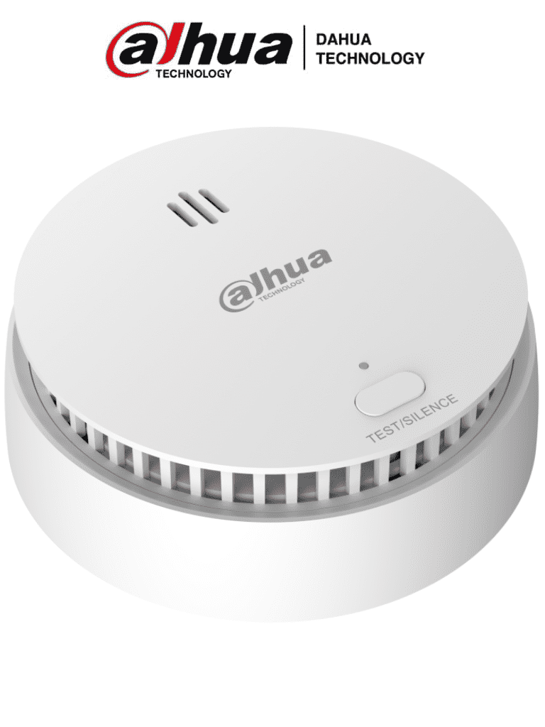 DAHUA DHI-HY-SA21A-W2 - Detector de humo inalámbrico, Sensor fotoeléctrico de doble cámara, Sirena de 85dB, Botón de prueba y silenciar, LED indicador, App DMSS, Frecuencia 433 MHz, Tecnología: AirShield, Compatible con HUB 1.0 y HUB 2.0