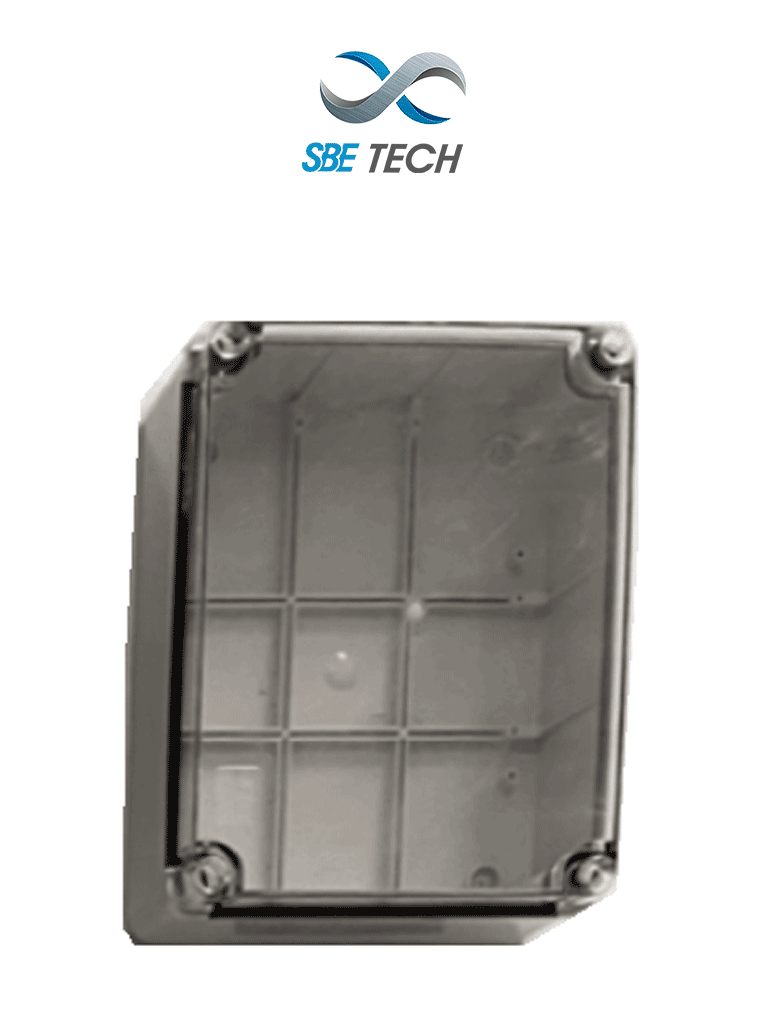 [SBE-TR24019090] SBE TECH SBE-TR24019090 - Gabinete plástico para exteriores, cubierta transparente, 24x19x9 cm, termoplástico auto extinguible, IP67, alta resistencia al impacto, color gris