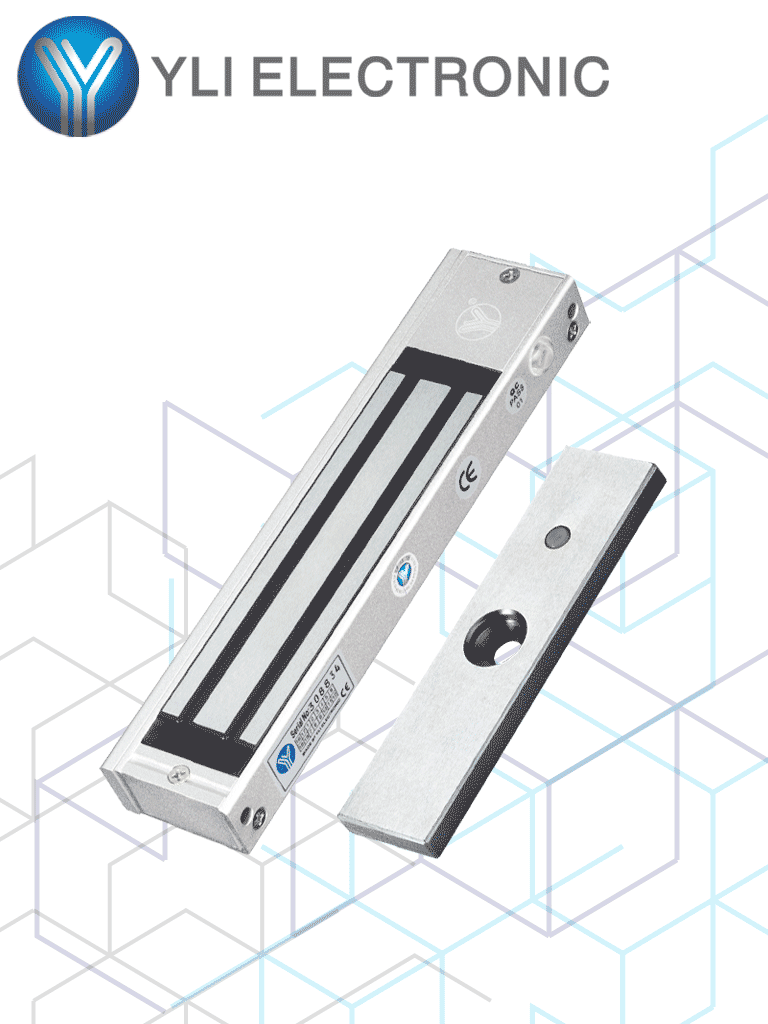 [YM-180N(LED)] YLI YM180NLED Cerradura Magnética con indicador led para Control de Acceso / Fuerza de Sujeción 180 Kg o 350 LB / Compatible con Soporte MBK180NZL / Para puerta de madera, vidrio o metal