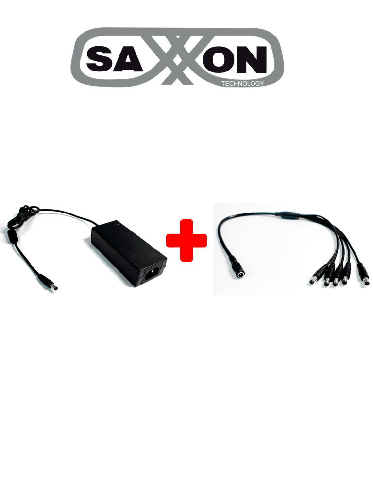 [PSU1205D + PSUWB08] SAXXON PSU1205DPAQ2 - Paquete de fuente de poder y divisor de energia / 12 V DC / 5 A MP