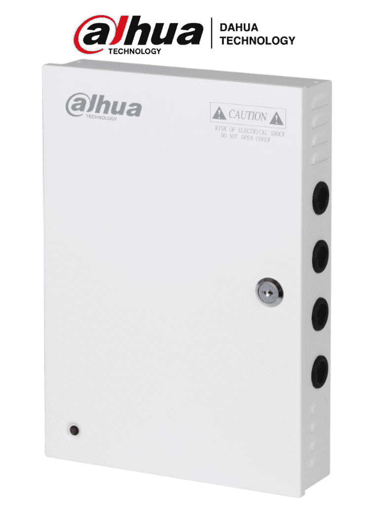 [DH-PFM342-9CH] DAHUA DH-PFM342-9CH - Fuente de Poder de 12 Vcc 10 Amper/ Con Distribuidor para 9 Camaras/ Indicadores Led por Canal/ Voltaje de Entrada de 90 Vca-264V/ Fusibles Intercambiables/ Gabinete Metalico con Cerradura/ Protección Contra Descargas/