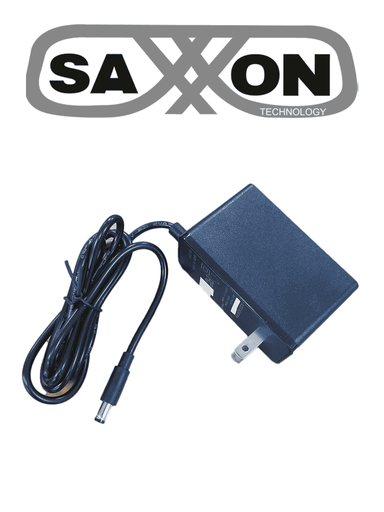 [KA18F-1201500USH] SAXXON KA18F1201500USH - Fuente de Poder Regulada / 12 Vcc 1.5 Amper / Conector Macho / Voltaje de Entrada: 100-240V / Ideal para Cámaras de CCTV, Controles de Acceso y Asistencia