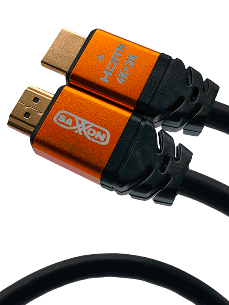 [SX15HD-C] SAXXON SX015HDC - Cable HDMI de 1.5 metros de alta velocidad / Versión 2.0 / Resolución 4K / Canal de retorno de audio (ARC) / Video 3D / Blindado para reducir interferencias / Chapado en oro / Alta resistencia y durabilidad.