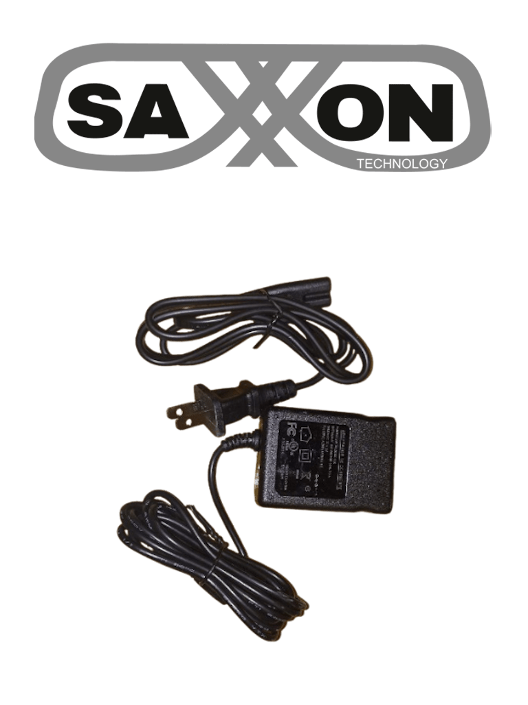 [SW-00120100-S10] SAXXON SW00120100S10 - Fuente de Poder Regulada / 12V CC, 1 Amper / Conector Macho / Voltaje de entrada: 100-240V / Ideal para Cámaras de CCTV , Controles de Acceso y Asistencia / Cable de 95 cm /