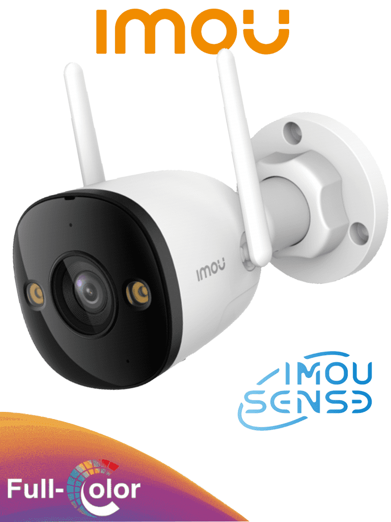 IMOU Bullet 3 3MP (IPC-S3EN-3M0WE) - Cámara IP Bullet WiFi, PoE de 3MP, Full Color, con IMOU Sense, visión nocturna inteligente, audio bidireccional, disuasión activa, 108° de visión, IR 30m, H.265, IP67 y ranura MicroSD.