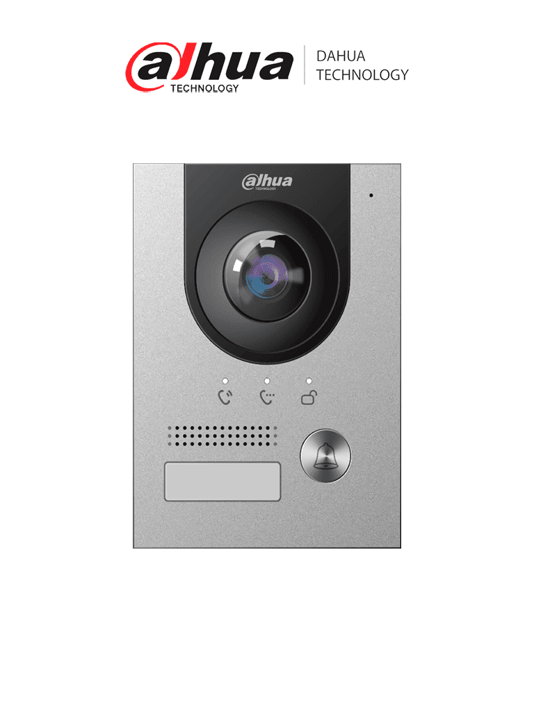 [DHI-VTO2201F-P] Dahua VTO2201F-P Frente de calle IP 2MP/ IK 07/ IP 65/ Control de Cerradura/ Aluminio/ Compatible con App DMSS/ Apertura remota/ Alimentación a 12V /