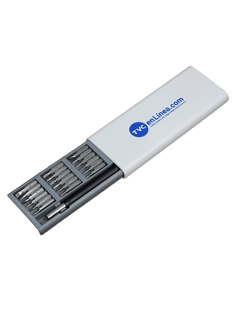[YUMBE] TVC YUMBE - Set de Desarmador con 24 Puntas Intercambiables/ Mango Adaptador/ Medidas 16.6 x 6.7 cm/