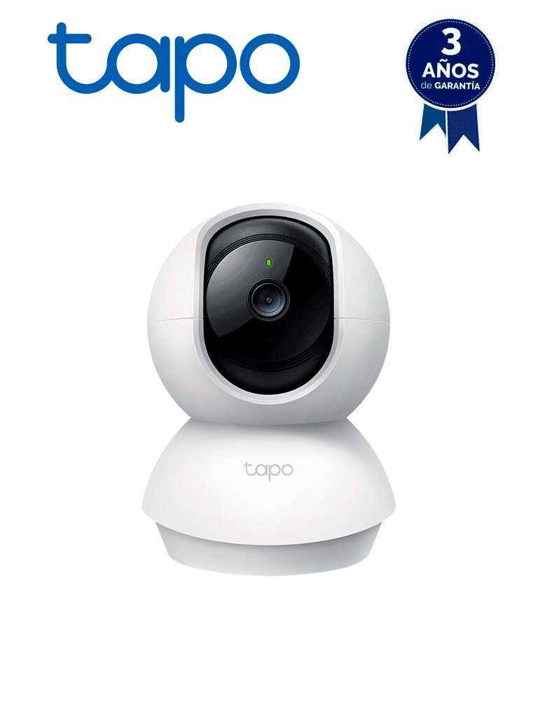 [TAPO C210] TP-LINK TAPO C210 - Cámara Domo IP PT WiFi para Interior con resolución de 3 MP, visión nocturna, WiFi 2.4 GHz, notificaciones push y ranura para Micro SD, además de audio de doble vía.