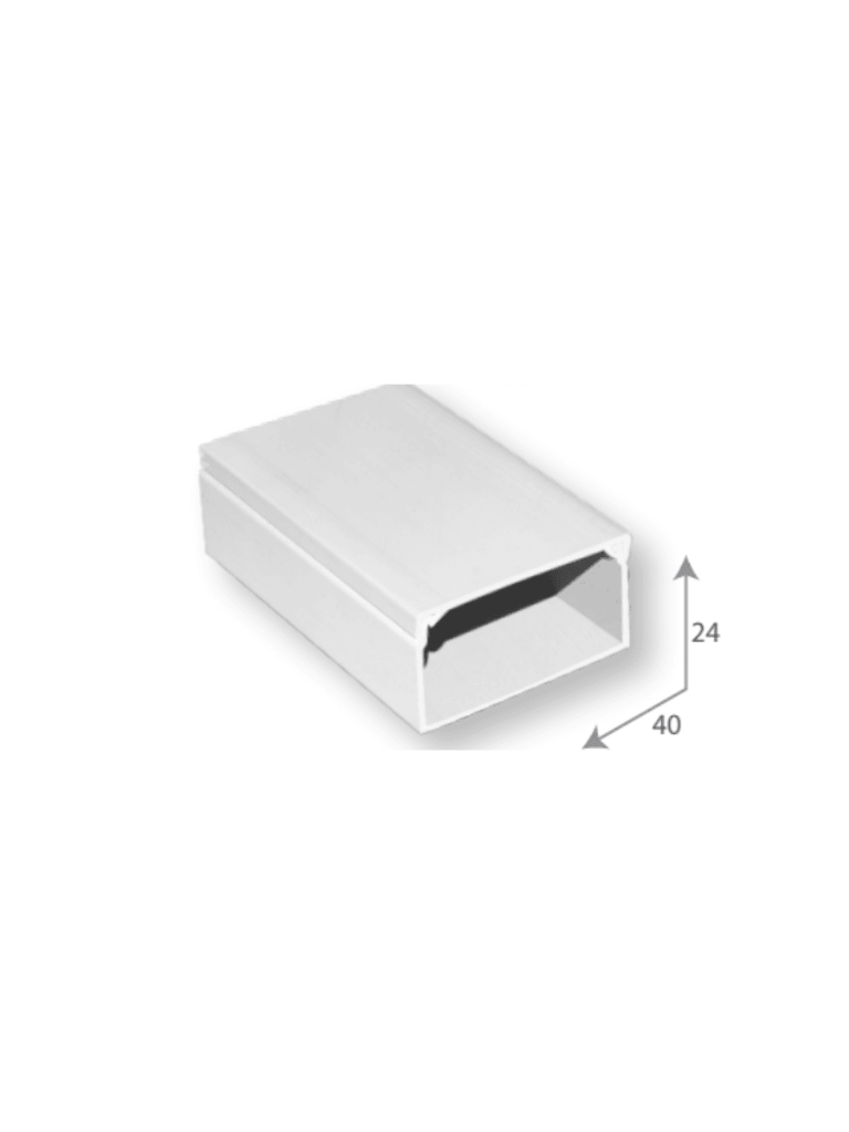 [SBE-2440] SBE TECH SBE-2440 - Canaleta plástica / PVC / Una vía / Alto 2.4 cm, Ancho 4 cm, Largo 2 metros