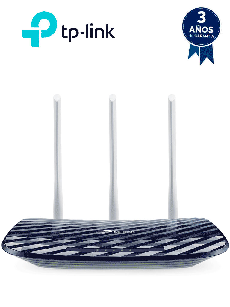 [ARCHER C20] TP-LINK Archer C20 - Ruteador WiFi AC 733Mbps con 1 puerto WAN RJ45 Fast Ethernet, 4 puertos LAN RJ45 Fast Ethernet y 3 antenas fijas.