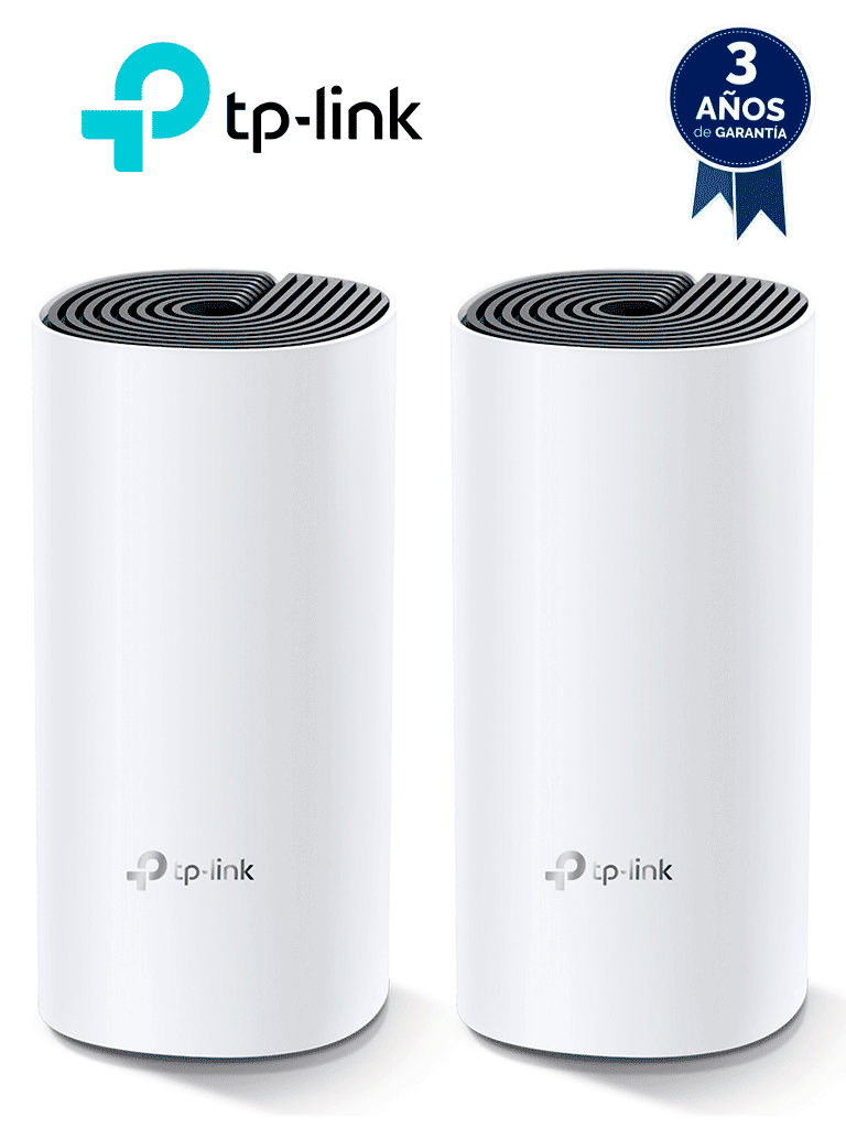 [DECO M4(2-PACK)] TP-LINK Deco M4(2-pack) -  Kit de 2 routers inalámbricos MESH para interior y hogar de doble banda Wi-Fi 5 AC1200 Mbps, con 2 puertos Gigabit WAN/LAN, 2 antenas internas y administración mediante la app Deco (iOS, Android). (2 piezas)