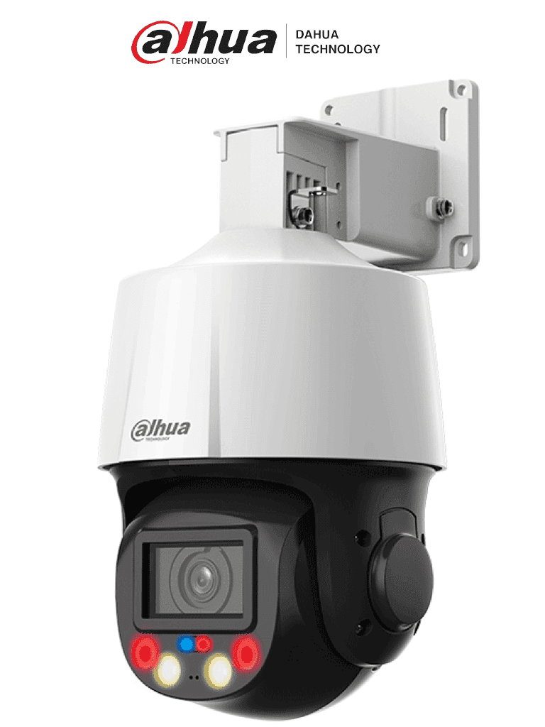 [DH-SD3E405DB-GNY-A-PV1] DAHUA SD3E405DB-GNY-A-PV1 - Camara IP PTZ de 4 MP TiOC de 5x de Zoom Optico/ Iluminación Dual Inteligente/ Disuasión Activa con Luz Roja y Azul/ IR de 50 Metros/ Micrófono y Altavoz Integrado/ Audio 2 Vías/ Ranura para MicroSD/ IP66/ PoE