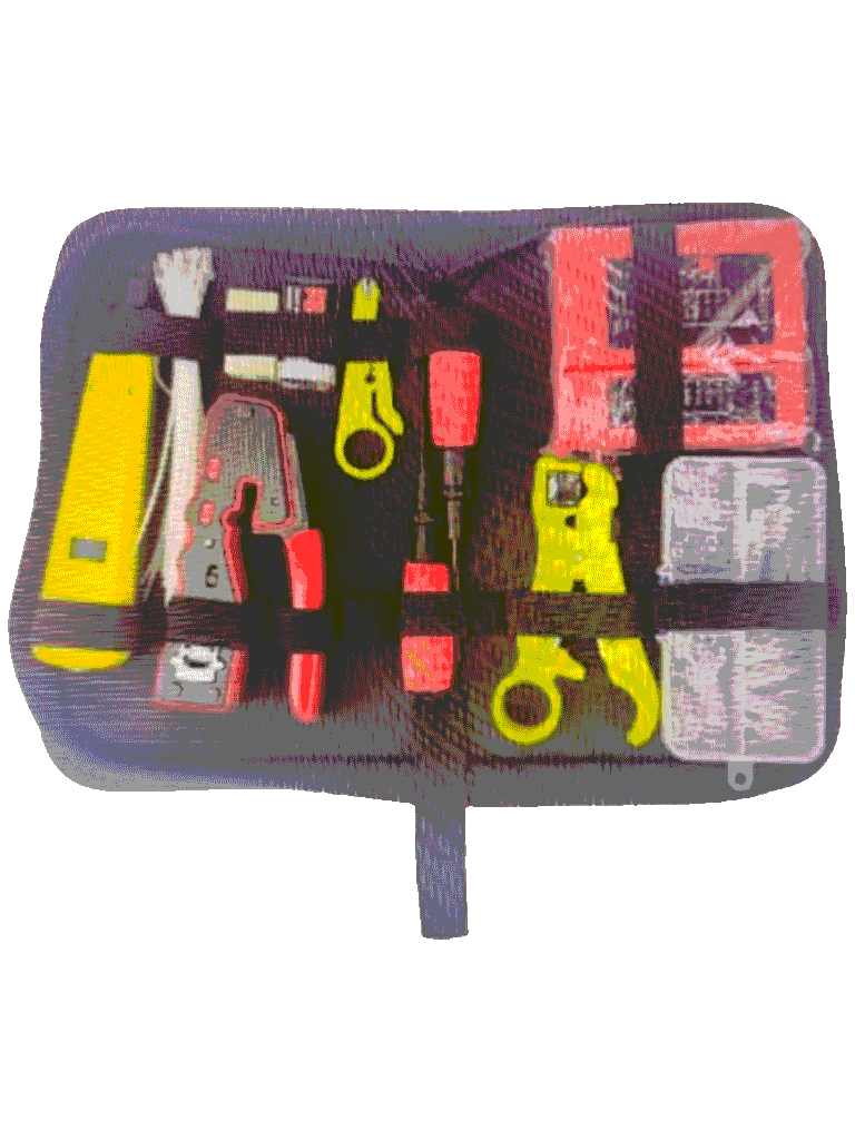 [LN-NET-TK-80] TCE LN-NET-TK-80 - Kit de Herramientas para Instalación de Redes Pass-Through, Crimpadora RJ45, Probador de Cables, Pelacables y Accesorios