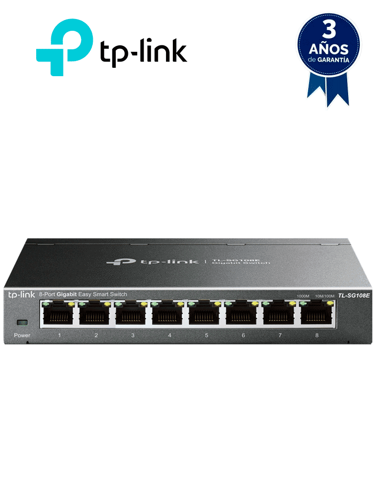 [TL-SG108E] TP-LINK - TL-SG108E - Switch Easy Smart de 8 puertos Gigabit