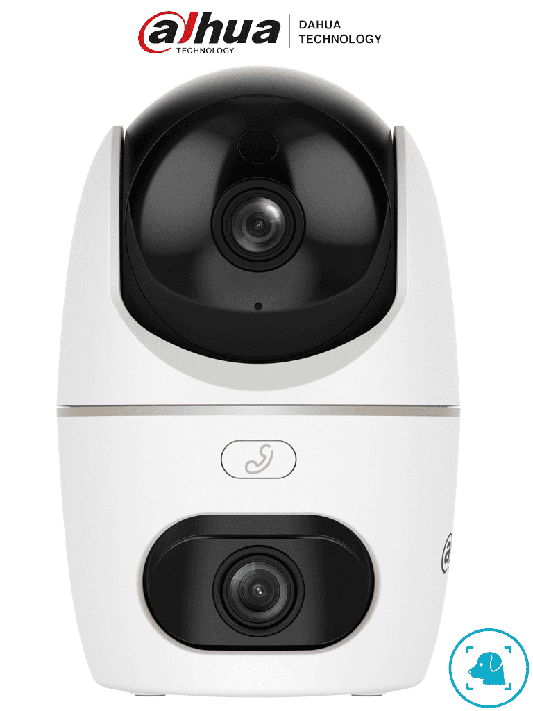 [DH-HPT1339DD-STW-3E2-IL] DAHUA HPT1339DD-STW-3E2-IL - Cámara IP PT Dual de 6 Megapixeles/ Hero/ 2 Lentes de 2k/ 30 IR y Luz Visible/ Boton de Llamada/ Audio 2 vías/ Deteccion de Humanos y Mascotas/ Disuación activa/ AutoTracking/ Ranura MicroSD/ (H3D-3F)