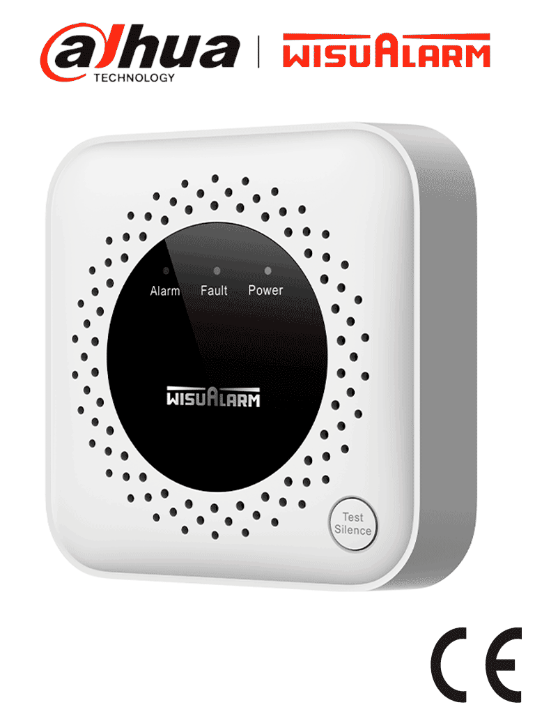 [DHI-HY-GA40A] DAHUA WISUALARM DHI-HY-GA40A -Detector de gas metano (CH₄) autónomo, sensor de gas catalítico, salida de relevador, salida de válvula, detección de temperatura ambiente, alarma de 70 dB, LED indicadores, certificación CE,
