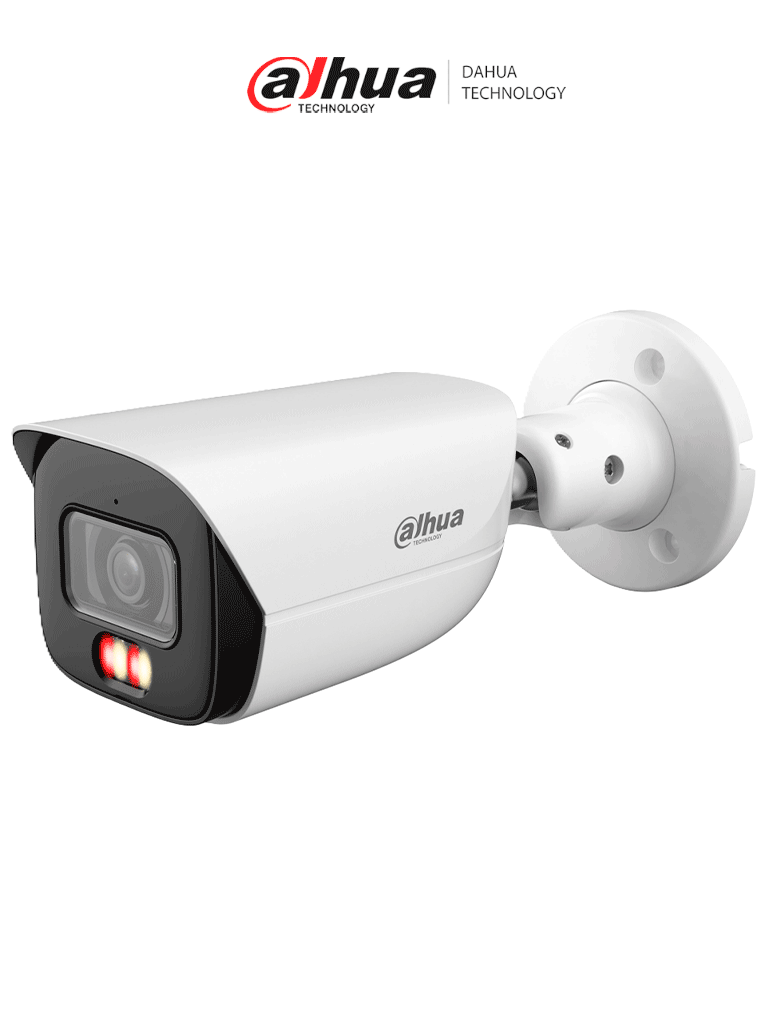 [DH-IPC-HFW3449E-S-IL] DAHUA DH-IPC-HFW3449E-S-IL - Camara IP Bullet de 4 Megapixeles con Iluminador dual/ WizSense/ Lente de 2.8mm/ 107 Grados de Apertura/ Microfono Integrado/ IR de 50 Metros/ SMD 4.0/ AcuPick/ AI SSA/ WDR Real/ IP67/ Ranura para MicroSD/ PoE/