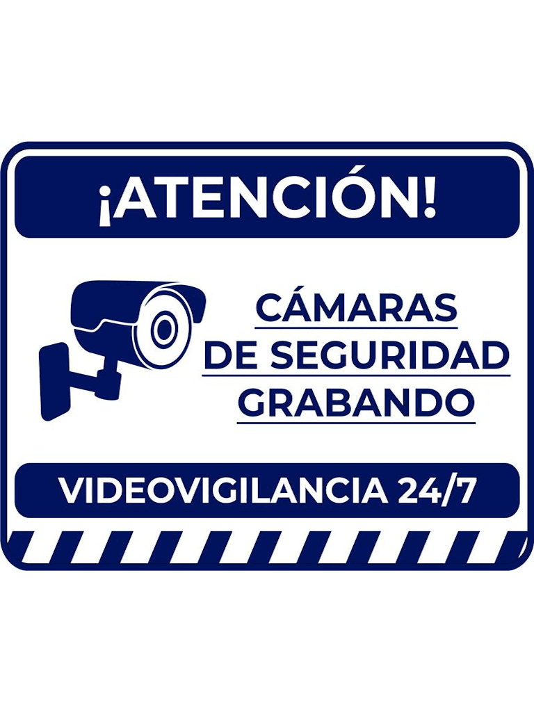 [55101515] SAXXON - Letrero de video vigilancia 24/7 , Medida 17 x 21.8 cm , Estireno Calibre 30