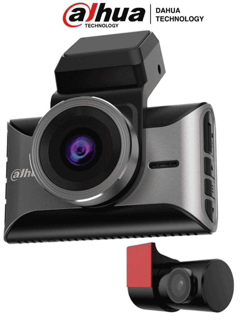 [S10] DAHUA S10 - Dashcam, Equipada con 2 cámaras: frontal (4K) y trasera (1080p), Pantalla de 3", Soporta ADAS, Equipada con Wi-Fi, GPS (local) y sensor G, Capacidad de MicroSD hasta 256 GB, Micrófono y altavoz integrados