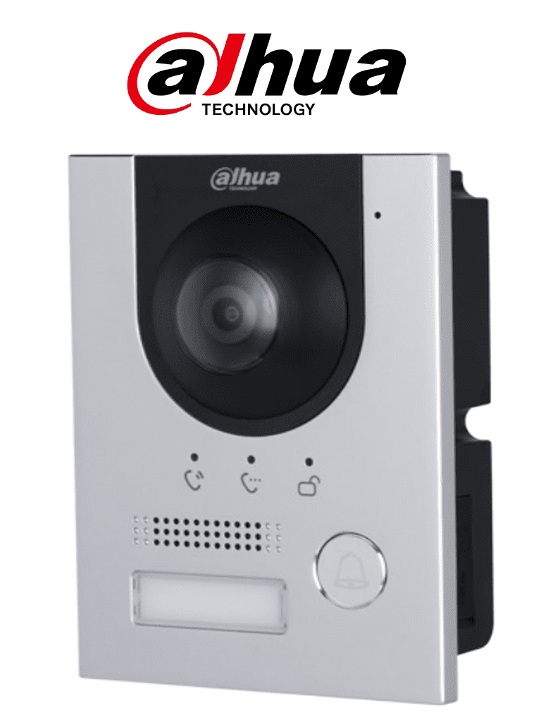 [DHI-VTO2201F-P-S2] Dahua DHI-VTO2201F-P-S2  Frente de calle IP 2MP/ IK 07/ IP 65/ Control de Cerradura/ Aluminio/ Compatible con App DMSS/ Apertura remota/ Alimentación a 12V /