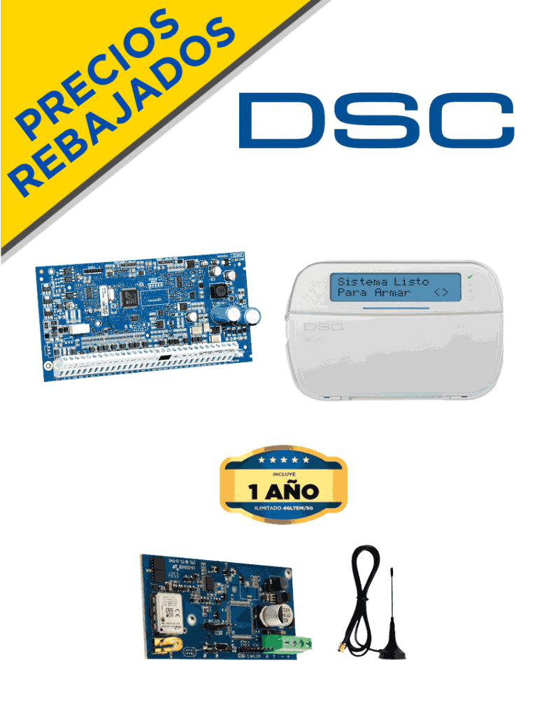 [NEO-LCD-LE4050M ACTUALIZACION] DSC NEO-LCD-LE4050M ACTUALIZACION- Kit Neo 32 Zonas  Panel HS2032 / Teclado Alfanumérico HS2LCDN/   Comunicador LE4050m con 1 año de servicio