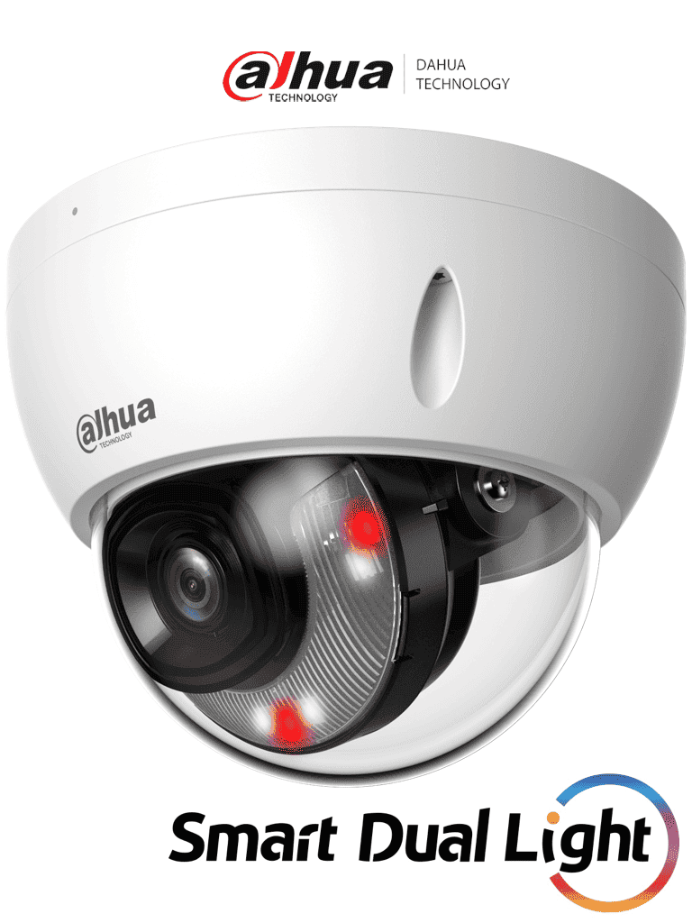 [DH-IPC-HDBW2449E-S-IL] DAHUA IPC-HDBW2449E-S-IL- Camara IP Domo Antivandalica de 4 MP/ WizSense/ Iluminadores Duales Inteligentes/ Lente de 2.8mm/ 101 Grados de Apertura/ 30 Metros de Luz IR y Luz Visible/ WDR Real/ SMD Plus/ Ranura para Micro SD/ PoE/ IP67/ IK10