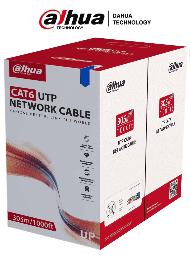 [DH-PFM920I-6UN-C-BLUE] DAHUA PFM920I-6UN-C - Bobina de Cable UTP Cat 6 100% Cobre/ Color Azul/ Uso Interior/ 305 Metros/ Ideal para Redes y Video/ Certificado CPR Eca/ Estandares: Q/DXJ 067-2019,EN50575-2014/ Cumple con: IEC 60332-1-2/