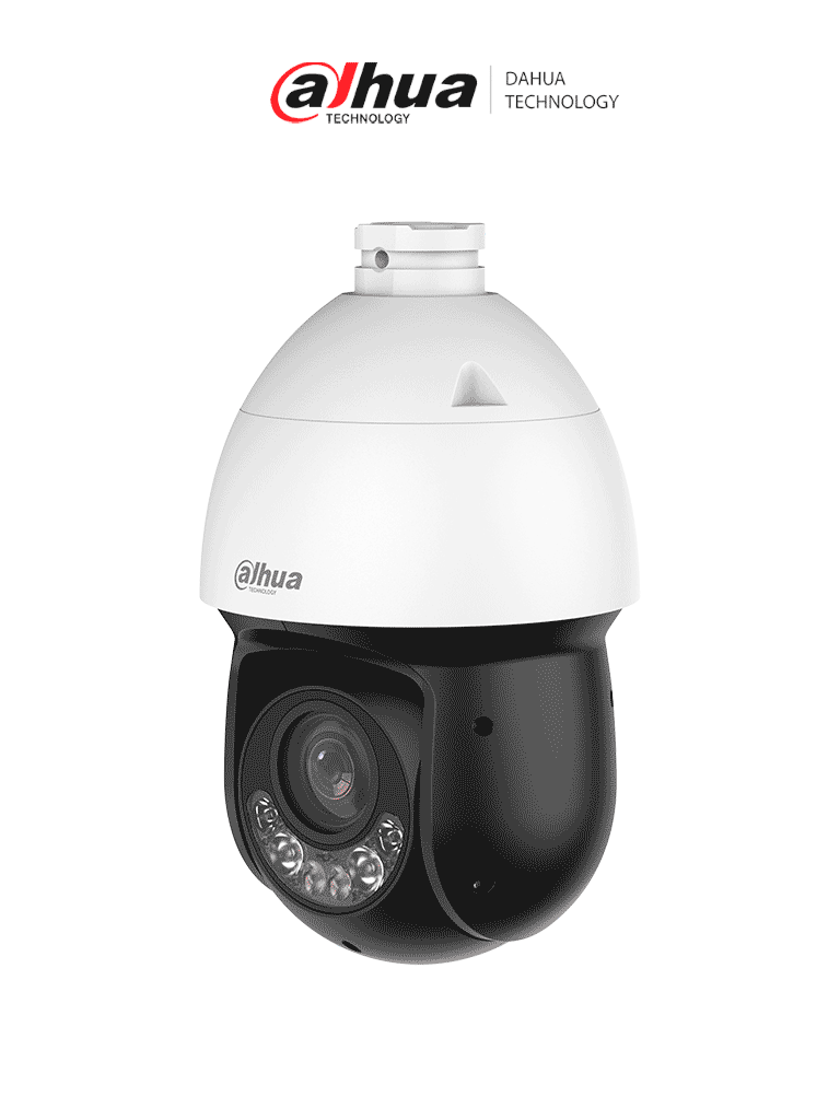 [DH-SD4D425MB-HNR] DAHUA  DH-SD4D425MB-HNR- Cámara IP PTZ de 4MP/25x/ IR 100/ 50m luz cálida/ WizSense, detección facial/ Autotracking/ AcuPick/ Protección perimetral/ Iluminador dual Inteligente/SMD 4.0, WDR real, E/S de audio y alarmas/ ranura MicroSD/ IP67/PoE/