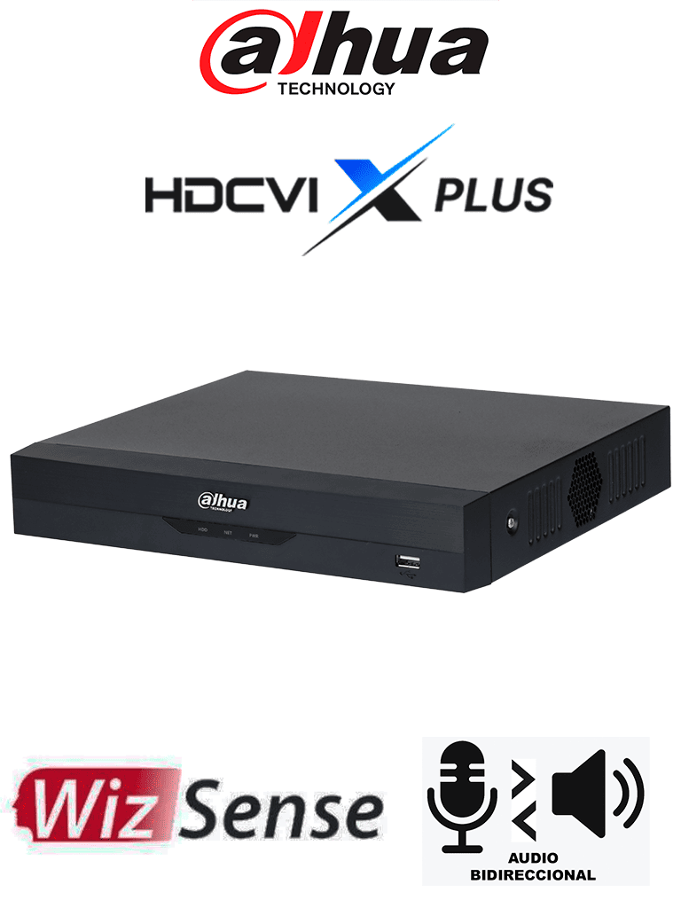 [DH-XVR5216AN-I3/T] DAHUA DH-XVR5216AN-I3/T - DVR de 16 Canales 5 MP Lite WizSense/ HDCVI X PLUS/ Audio Bidireccional/ H.265+/ 16 Ch HDCVI + 8 IP/ Hasta 24 Ch IP/ Reconocimiento Facial/ SMD Plus/ Protección Perimetral/ 2 Sata de Hasta 16 TB/ Compatible con Dolink Care