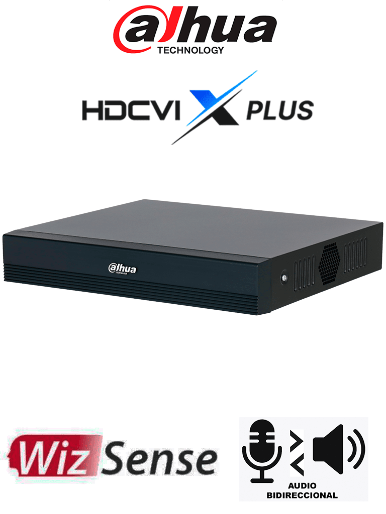 DAHUA DH-XVR1B16H-I/T - DVR de 16 Canales 5MP Lite con WizSense y H.265+/ HDCVI X PLUS/ Audio Bidireccional en los 16 Canales/Soporta 16 canales + 8 IP, o hasta 24 canales IP/ SMD Plus y Búsqueda Int. de Humanos y Vehículos/Compatible con Dolink Care