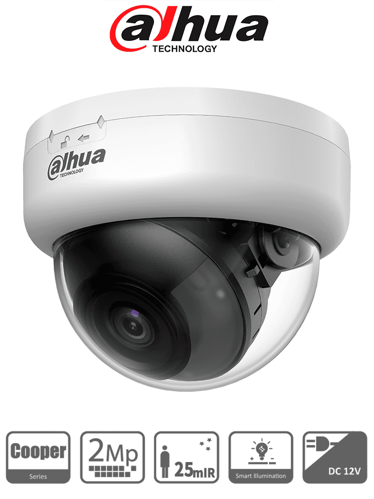 [DH-HAC-D1A21N-U] DAHUA DH-HAC-D1A21N-U - Cámara Domo HDCVI 1080P/ Lente de 2.8 mm/  IR Inteligente de Hasta 25 Mts/ WDR Digital/ Soporta HDCVI & AHD & HDTVI & CVBS/ Policarbonato