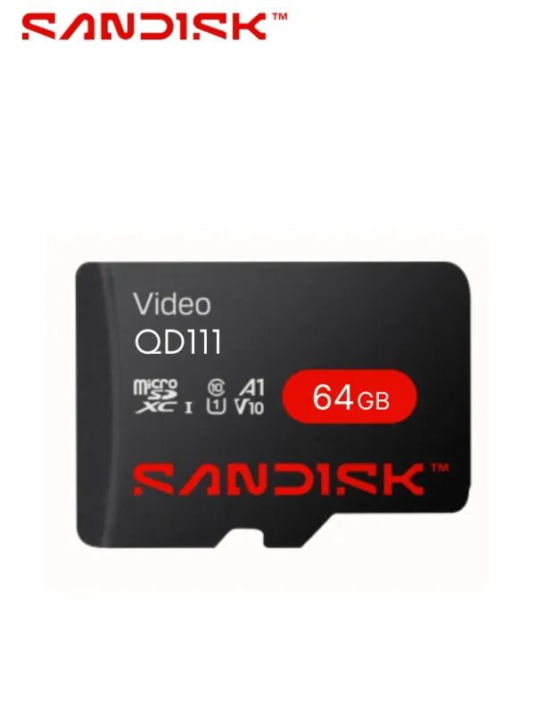 [SDSDQAS4-064G-BP] SANDISK - Memoria SC QD111 MICRO SDHC 64GB / Clase 10/ U1 Lectura 100 MB/S / ESC 20 MB/S / Especializada para Videovigilancia