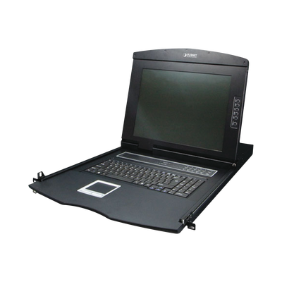 [KVM-210-08M] Switch KVM con Monitor de 17con Teclado y Trackpad para Rack de 1U de Cuatro Postes, 8 Puertos VGA Para Acceder y Controlar Hasta 8 Computadoras Desde una Sola Consola