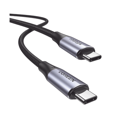[80150] Cable USB-C a USB-C 3.2 Thunderbolt | 1 Metro | 240W | 10 Gbps | 480 Mbps | Soporta Video 4K@60Hz| Chip E-Market Inteligente | Carcasa de Aluminio | Nylon Trenzado | Blindaje de 4 capas.