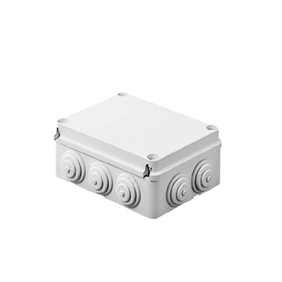 [GW-44-008] Caja Estanca de PVC Para Derivación y Conexión, 12 Entradas, Tapa Atornillada, 240x190x90 mm (Área interna), Uso Exterior IP55, Material que no Propaga el Fuego y Libre de Hálogenos