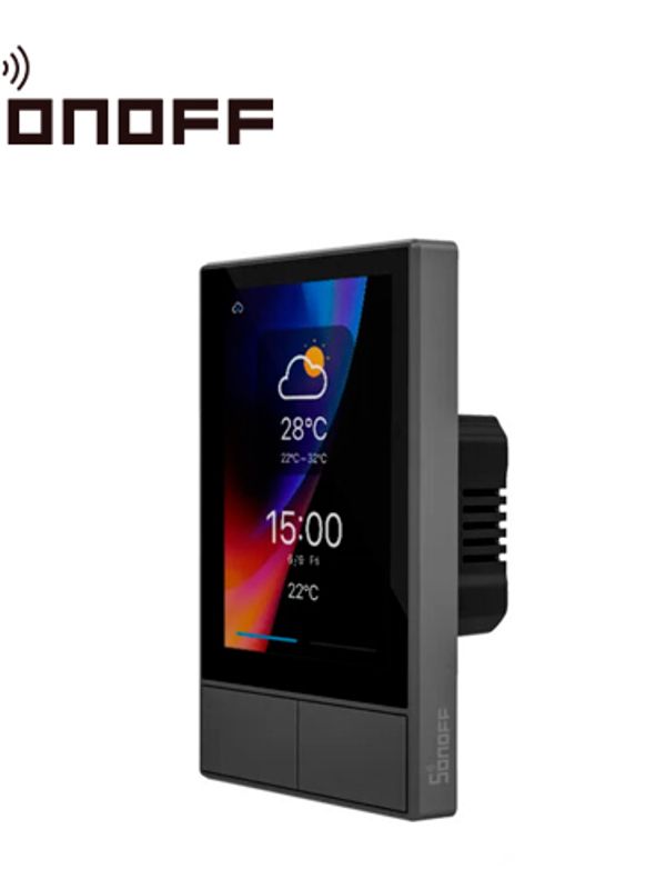 [AW200SON11] APAGADOR INTELIGENTE DE 2 UNIDADES CON PANTALLA TACTIL WIFI 2.4 GHZ + BLUETOOTH SONOFF NSPANEL-US CAPAZ DE CONTROLAR HASTA 8 DISPOSITIVOS SONOFF O ESCENAS INTELIGENTES