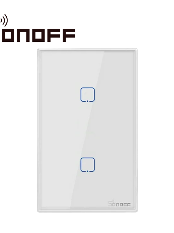 [AW200SON14] APAGADOR DE PARED TOUCH ON/OFF SONOFF T2US2C-TX / INALAMBRICO WIFI SMART HOME / TEMPORIZADOR PARA IOS Y ANDROID COMPATIBLE CON ALEXA/GOOGLE HOME/IFTTT / 2CH WIFI 2.4GHZ / RF 433 HASTA 2AMP POR