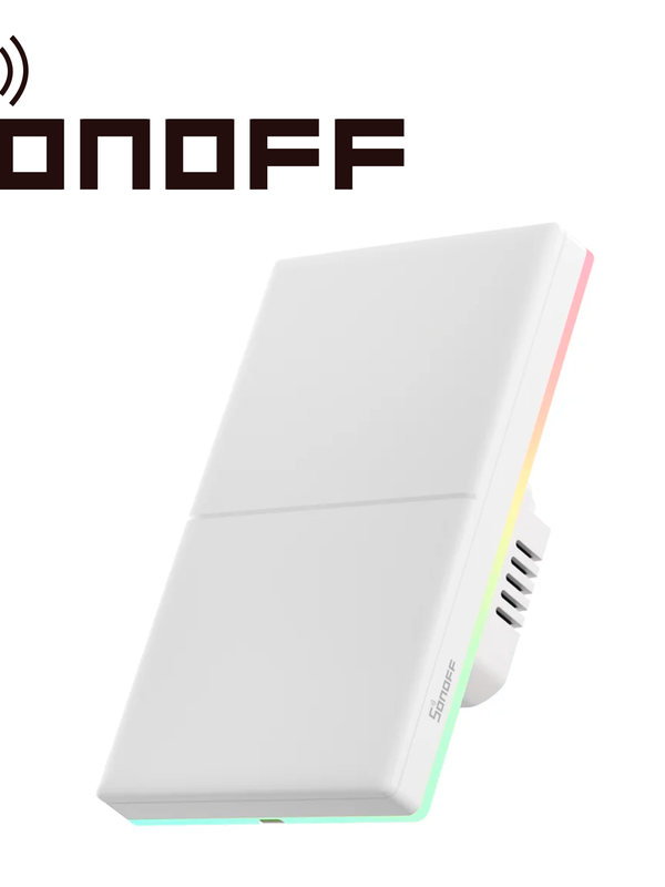 Apagador De Pared Touch Tx Ultimate Sonoff T5-2c-120 / 2ch On/off Inalambrico / Wifi 2.4ghz / Color Blanco / Luz Ambiental / Vibra/suena/se Ilumina Al Tocarlo / Compatible Con Alexa/google Home/ifttt / App Ios Y Android / Hasta 5amp Por Canal