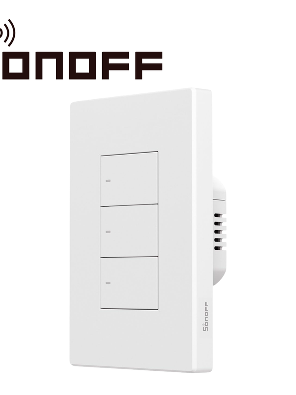 [AW200SON23] APAGADOR DE PARED TOUCH SONOFF M5-3C-120W / 3 CANALES ON/OFF/ MATTER/ WIFI 2.4GHZ / COMPATIBLE CON GOOGLE HOME / ALEXA/ APPLE HOME / SMARTTHINGS / HASTA 2 AMP POR  CANAL