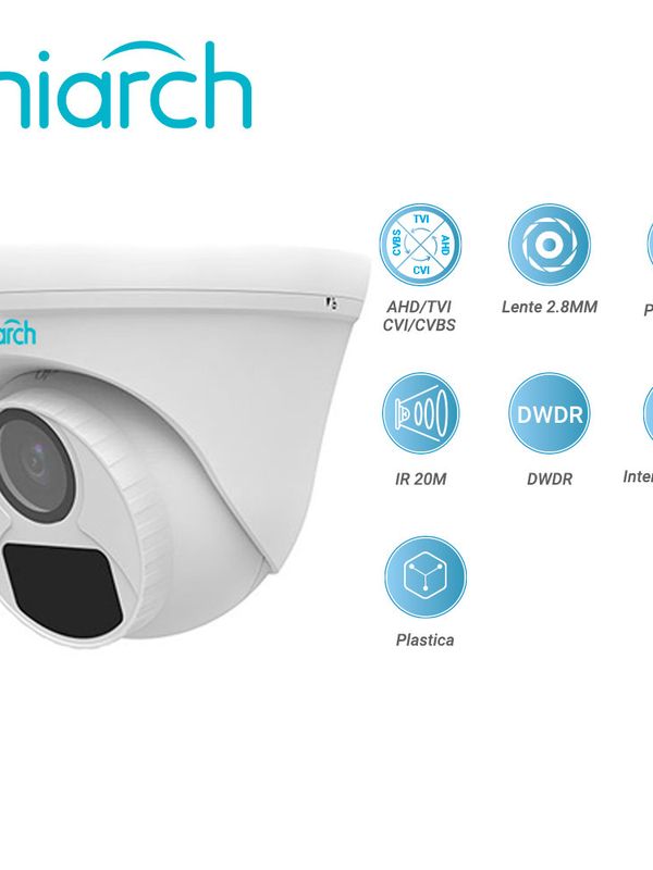[C4111UNI04] CAMARA ANALOGICA TURRET UNIARCH  UAC-T115-F28 / UAC-T115-F28-H / 5MP / AHD/TVI/CVI/CVBS / LENTE FIJO 2.8 MM / 12 VCD / IP67 / IR 20M / DWDR / INTERIOR / EXTERIOR / PLASTICA