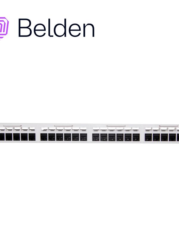 [CB02BBEL36] PATCH PANEL, REVCONNECT CAT6 BELDEN RV6PPF1U24WH 24 PUERTOS RJ45 (PRECARGADO) COLOR BLANCO 1 UNIDAD DE RACK HERRAMIENTA COMPATIBLE RVUTT01 USO INTERIOR CALIBRE DEL CONDUCTOR 23-24 AWG  INCLUYE TORNILLOS CORREA VELCRO BARRA ADMINISTRACION TRASERA GUIA DE INSTALACION