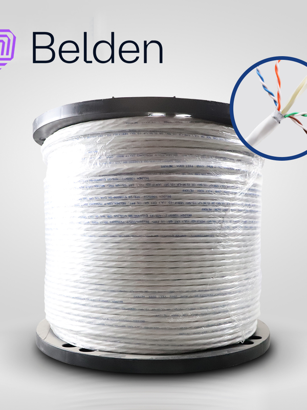 [CB02BBEL58] CABLE UTP CAT6A BELDEN 10GXW12 0091000 / INTERIOR / BLANCO / 500MHZ / 4 PARES / 23 AWG / FORRO PVC / CMR / CERTIFICABLE / BOBINA / 1,000 PIES 305 METROS