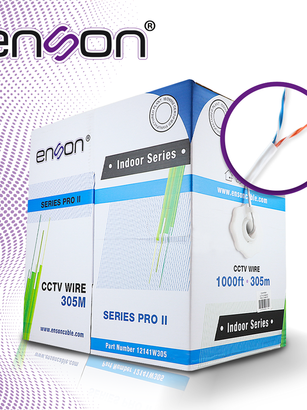 Cable Utp Enson 12141w305 4c/24 Color Blanco Serie Pro-ii 100% Cobre Ideal Para Instalaciones De Cctv Analogico (video Y Alimentacion) No Recomendado Para Su Uso En Video Ip Ni Soluciones De Redes, Instalacion En Interiores **solo Cuenta Con 2 Pares