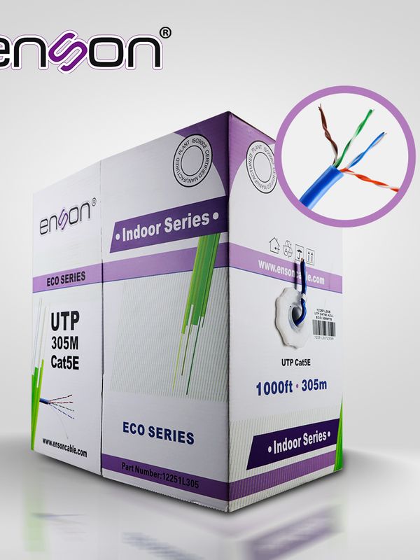 [CB02BENS25] Cable Utp Cat5e Enson 12251l305 Serie Eco Calibe 24 Awg Cca Bobina De 305 Metros Forro Pvc Color Azul Uso Interior Recomendado Para Transmision De Datos Base 10,100
