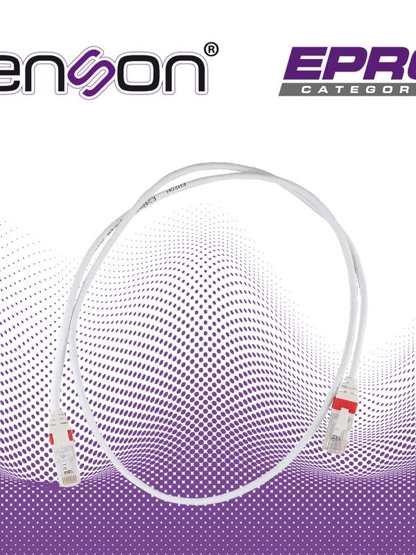 [CB02BENS42] PATCHCORD UTP CAT6A ENSON P6A009WH FORRO PVC BLANCO 4 PARES CALIBRE CONDUCTOR 26 AWG USO INTERIOR LONGITUD 3 PIES 90 CENTIMETROS
