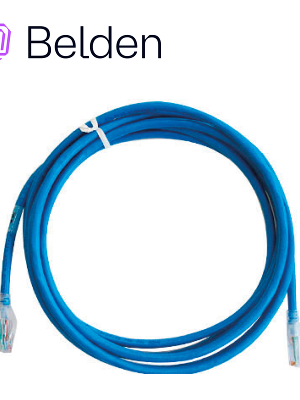 [CB03BBEL30] PATCH CORD TRACEABLE UTP CAT6A BELDEN CAT1106002/ INTERIOR / AZUL/ 4 PARES / 24 AWG / FORRO PVC / CMR / 2 PIES 0.6 METROS
