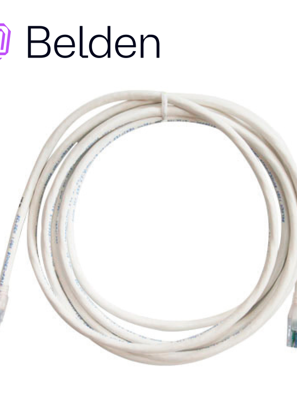 Patch Cord Utp Cat6a Belden Ca21109002 / Interior / Blanco / 4 Pares / 24 Awg / Forro Pvc / Cmr / 2 Pies 0.6 Metros